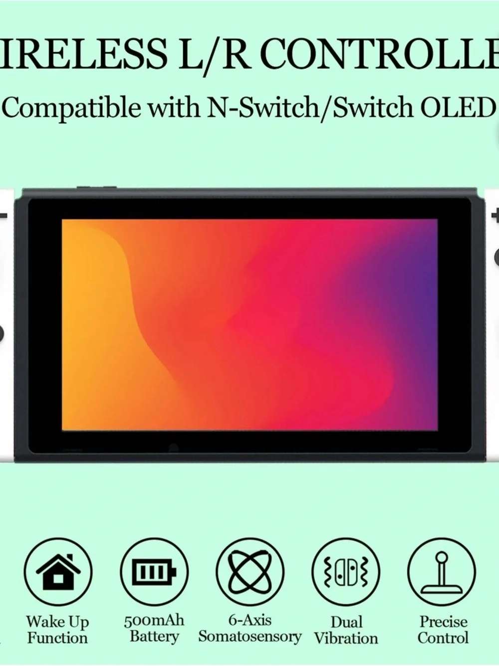 Nintendo Compatible White Game Controller Joy-Con Pair with Black Buttons